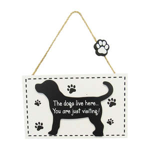 Cats And Dogs: Dog hanger sign Visitor word art sign
