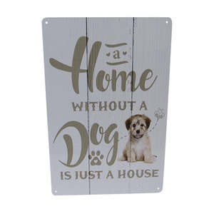 Cats And Dogs: Art tin sign Home dog