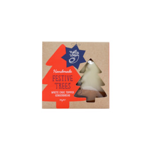 Christmas Corporate: Xmas Cookies Gingerbread Festive Tree White Choc Topped 145g 12/CTN