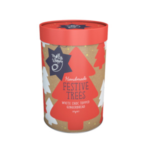 Christmas Corporate: Xmas Gifting Gingerbread Festive Trees White Choc Topped Cylinder 375g 6/CTN