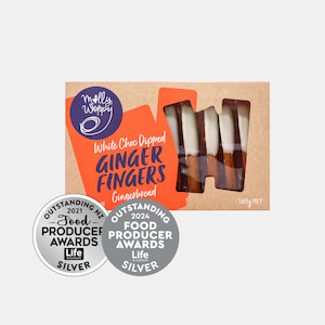 Boxed Cookies: Artisan Gingerbread White Choc Dipped Ginger Fingers 165g UNIT