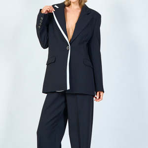 Asymetric black blazer with matching trouser