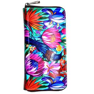 NZ Artwork Long Leather Wallet - Tui Irina