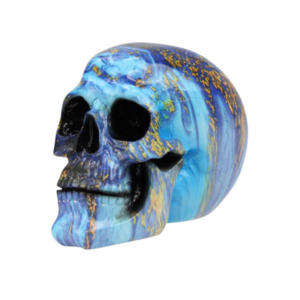 Just For Dad: Blue/Gold Marble Patterned Skull