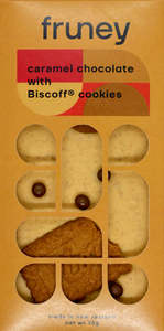 Fruney Chocolate: Fruney Caramel Chocolate with Biscoff Cookies