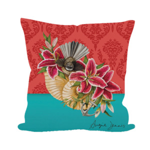 Cushion Covers: NZ Artwork Cushion Cover Fantail on shell