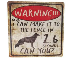Novelty Signs: Tin Sign - Dog Speed (square)