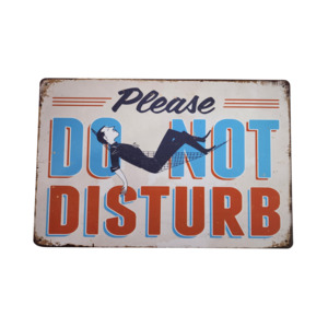 Novelty Signs: Do Not Disturb Tin Sign
