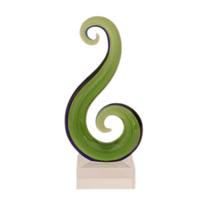 New Zealand Made Kiwiana: Glass Koru Hook Ornament