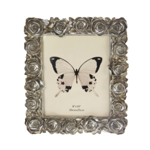 Large Roses Photo Frame 8x10 Champagne