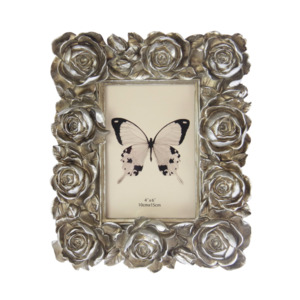 Photo Frames 1: Large Roses 6x4 Photo Frame Champagne