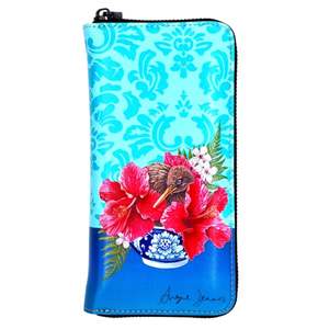 NZ Artwork Long Leather Wallet - Kiwi