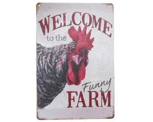 Novelty Signs: Tin Sign - Farm Welcome