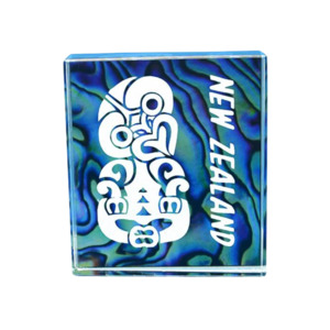 Tiki Paua Glass Block