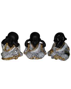 Steampunk: Set of 3 11cm Wise Buddha Monks