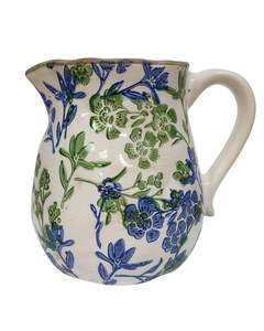 Gifts For Mum: 16cm Medium Vintage Jug - Botanical Blue