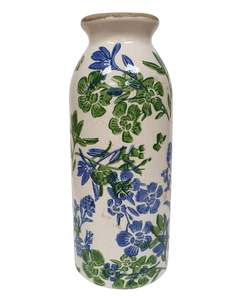 Gifts For Mum: 20cm Bud Vase Botanical Blue - Large