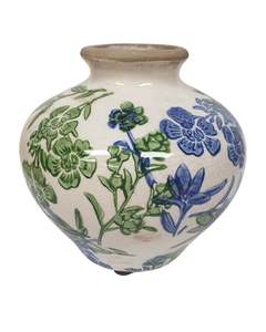 12.5cm Bud Vase Wide Bulb - Botanical Blue