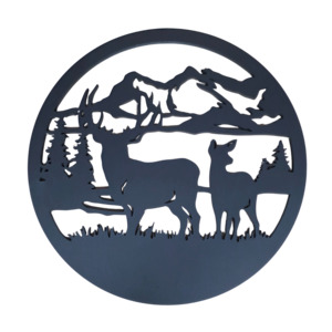 Novelty Signs: NZ Wall Art Circle - Deer