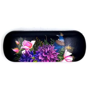 Fashion And Accessories: NZ Artwork Glasses Case - Tui with Crown