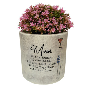 Faux Indoor Plants Pots: 16cm Wild Meadow Pot Plant - Mum