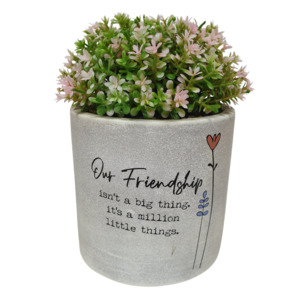 Faux Indoor Plants Pots: 16cm Wild Meadow Pot Plant - Friendship