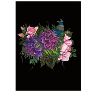 NZ Artwork Tea Towel Tui with Crown