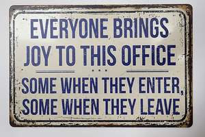 Novelty Signs: Tin Sign - Office Joy