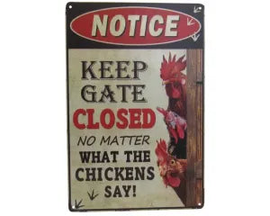 Tin Sign - Chicken Gate