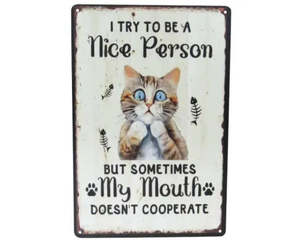 Novelty Signs: Tin Sign - Nice Mouth