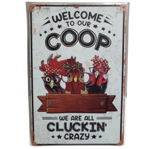 Art Tin Clucking Crazy