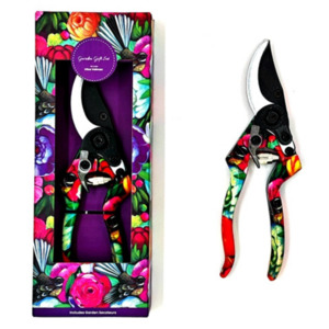 NZ Artwork Garden Secateurs Fantail & Flowers