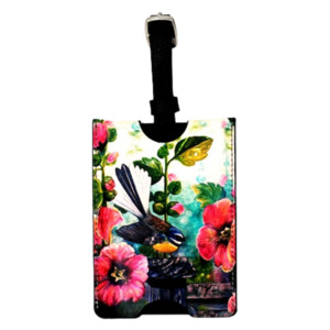 NZ Artwork Luggage Tag - Fantail on Post