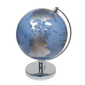 Modelsfigurines And Other Gifts: 20cm Silver Blue Globe
