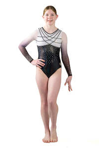 Training Leotards: Laser Black and White | Competition Leotard