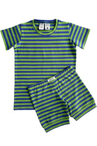 Organic Shortie PJ Set | Leaf + So Blue Stripe