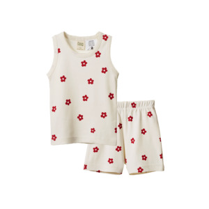 Singlet Pyjama Set | Flora Red