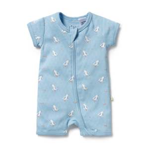Sleep: Organic Pointelle Zipsuit | Sunny Seagulls