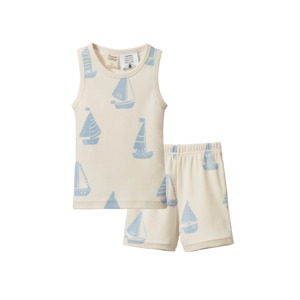Sleep: Singlet Pyjama Set | Regatta Blue