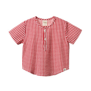 Short Sleeve Gingham Caravan Shirt | Red Check
