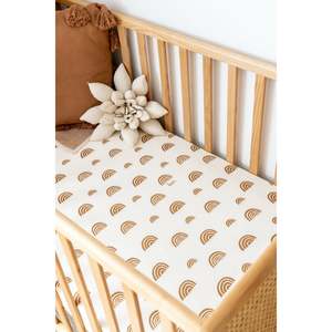 Kiin: Organic Cot Sheet - Rainbow Ivory + Umber