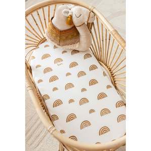 Organic Change Pad/Bassinet Sheet - Rainbow Ivory + Umber