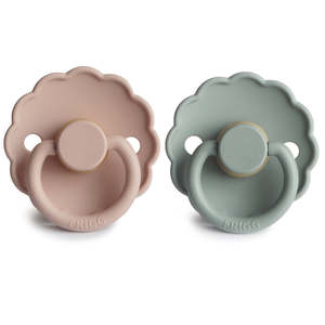 Frigg: FRIGG Daisy Natural Rubber Pacifier | Sage/Blush