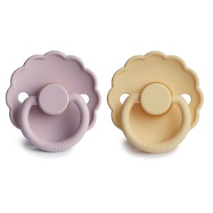 FRIGG Daisy Natural Rubber Pacifier | Soft Lilac/Pale Daffodil
