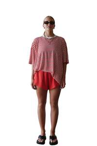 For Mom: By Billie Athletic Tee | Red + White Stripe