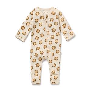 Sleep: Organic Ribbed Zipsuit | Hot Cross Buns