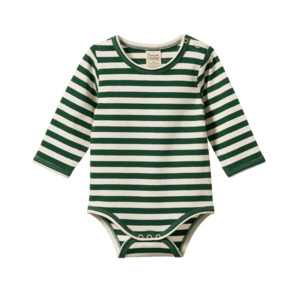 Stretch Jersey Long Sleeve Bodysuit | Eden Sea Stripe