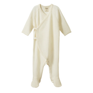 Merino Pointelle Kimono Stretch and Grow | Natural