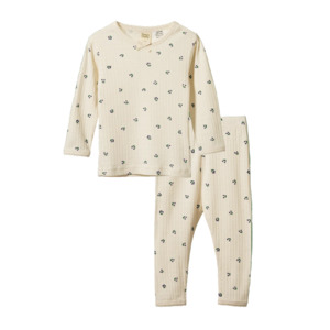 Long Sleeve Pointelle Pyjama Set | Winter Berry