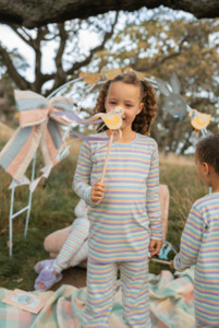 Organic Long Sleeve Pyjamas | Pastel Stripe